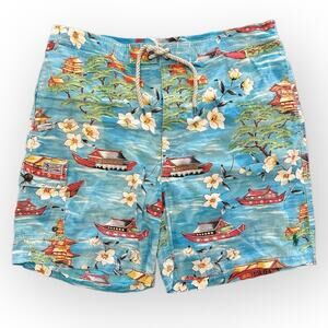 Polo by Ralph Lauren Vintage 90s Bermuda Tie Front Swim Shorts Size XL
